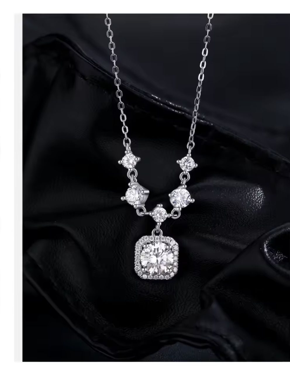 Сребърно колие с мойсанит "Diamond Frost"