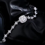 Сребърна гривна с мойсанит "Diamond Frost"