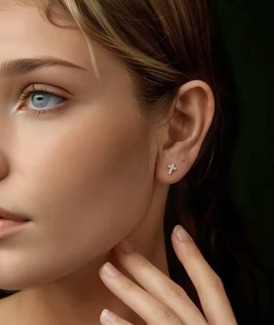 Сребърни обеци с мойсанит "Divine Sparkle" - Image 2