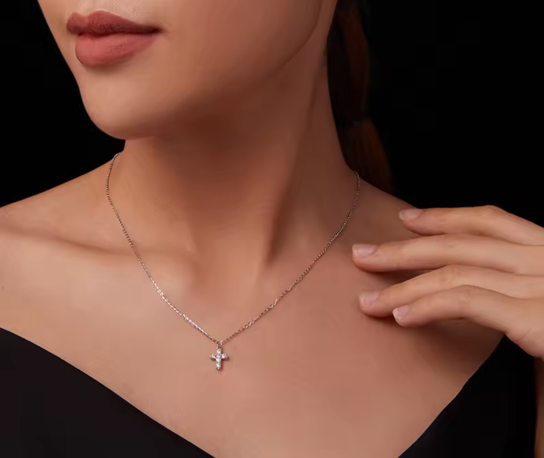 Сребърно колие с мойсанит "Divine Sparkle" - Image 2