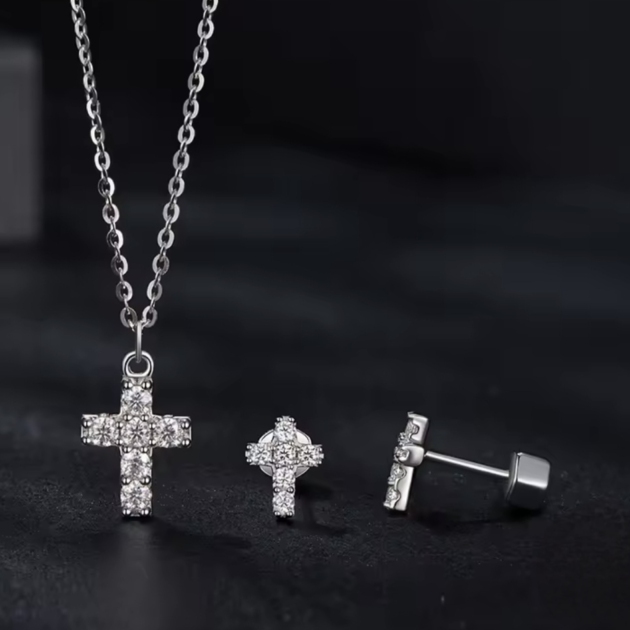 Сребърен комплект с мойсанит "Divine Sparkle"