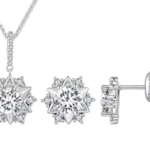 Сребърен комплект с мойсанит "Сияйна звезда"