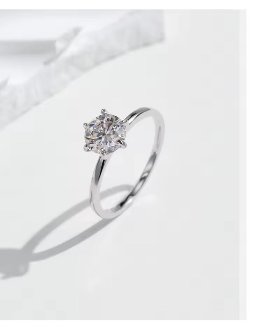 Сребърен пръстен с мойсанит "Vera Luxe" - Image 5