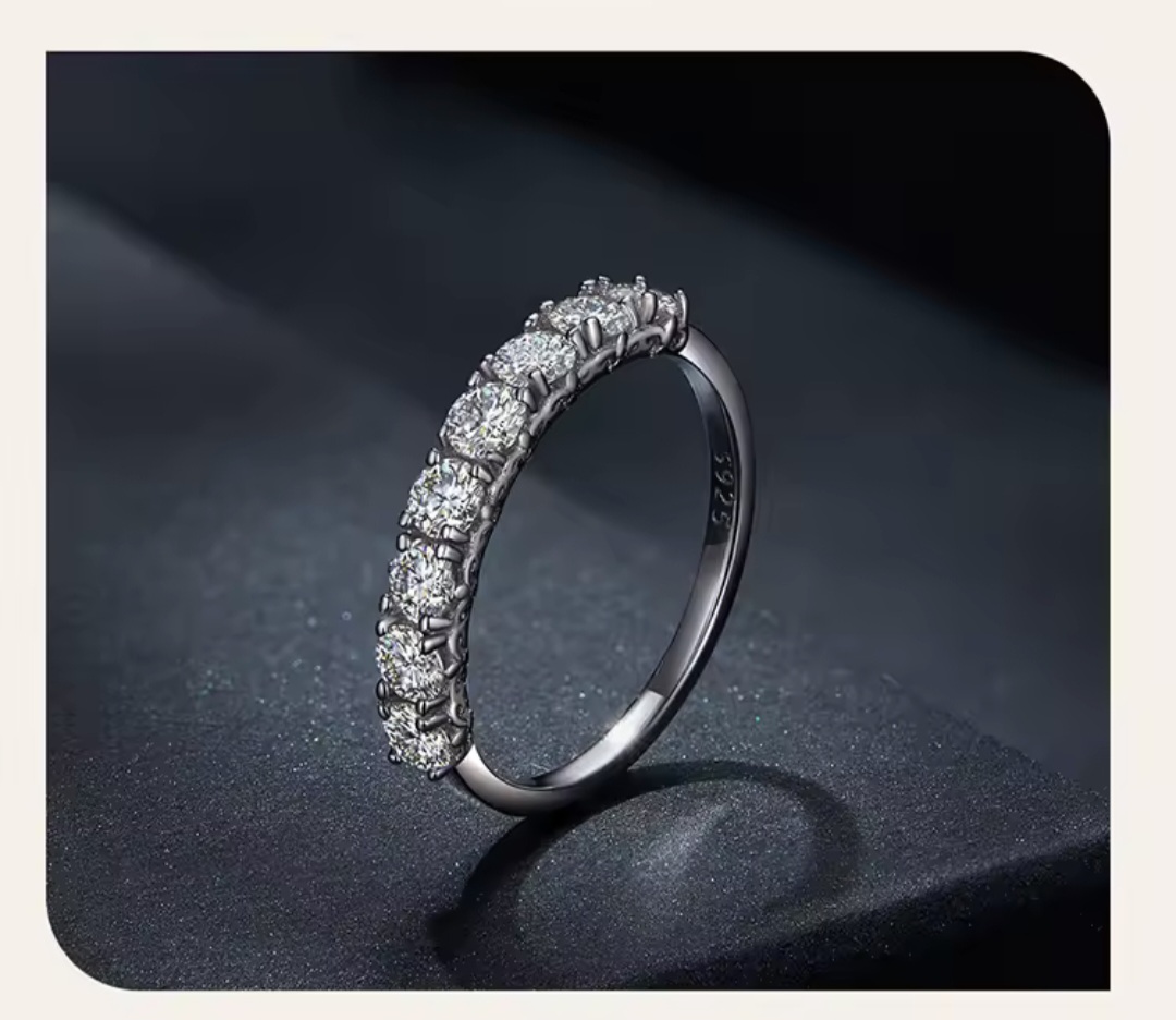 Сребърен пръстен с мойсанит "Обичам те" - Image 5