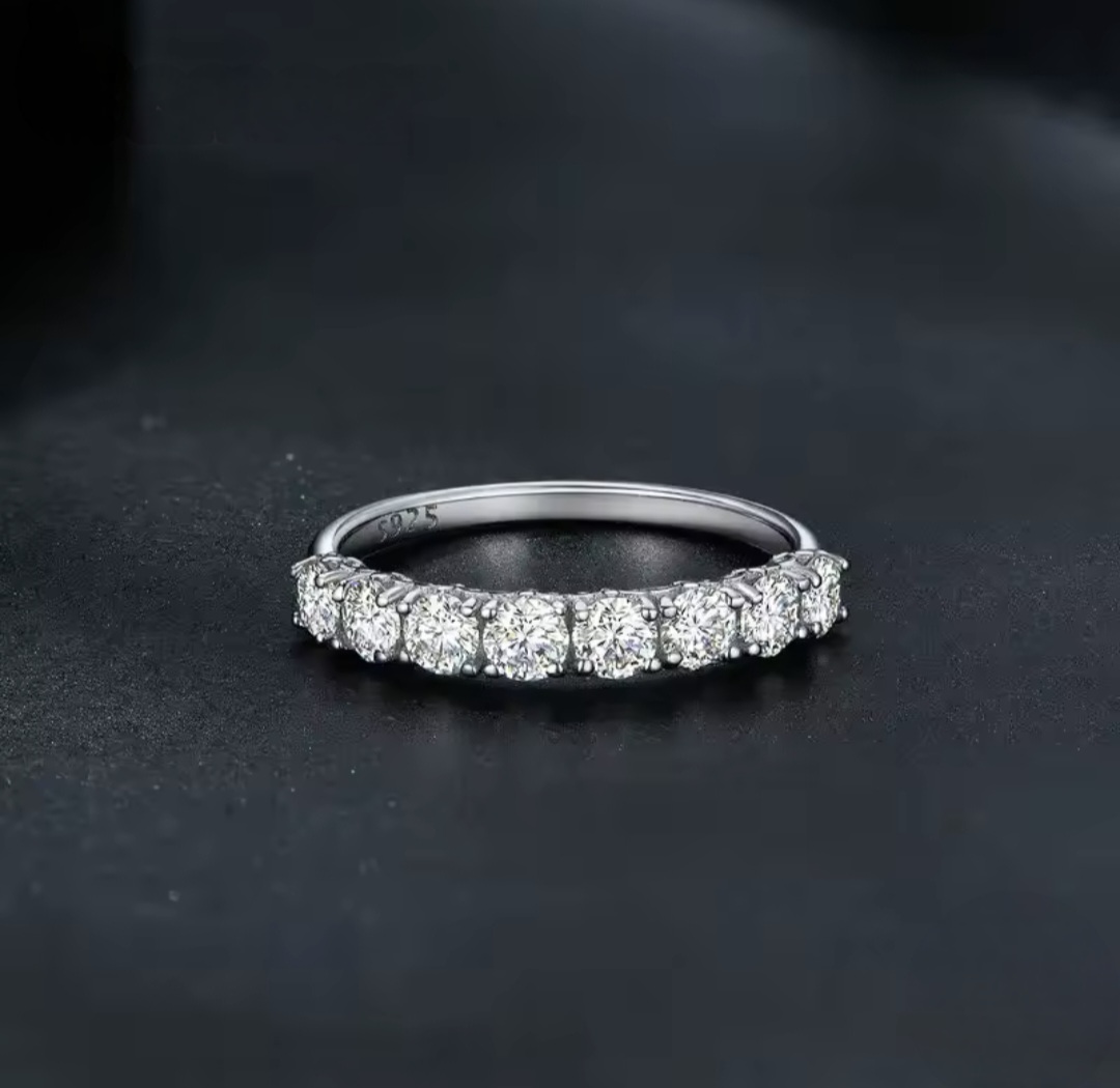 Сребърен пръстен с мойсанит "Обичам те" - Image 3