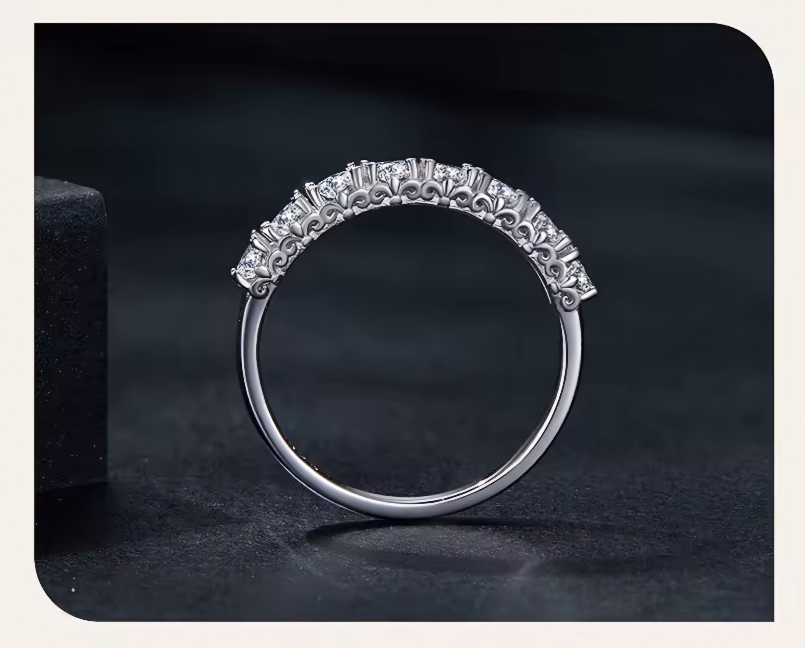 Сребърен пръстен с мойсанит "Обичам те" - Image 6