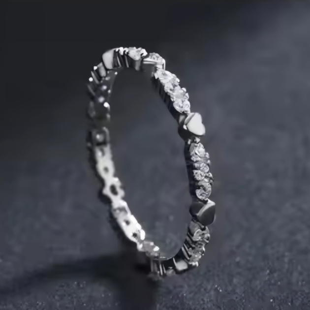 Сребърен пръстен с цирконий "Heart"