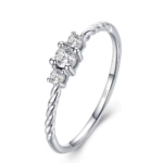 Сребърен пръстен с цирконий "Троен блясък"