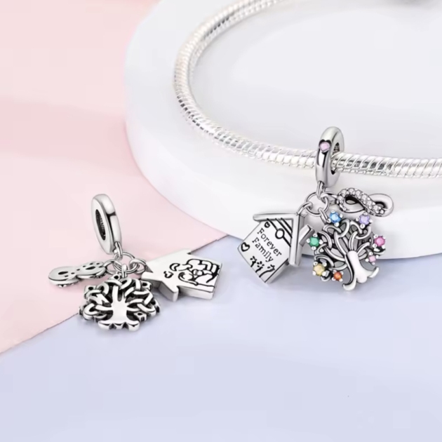 Сребърен талисман "Forever Family"