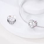 Сребърен талисман "Love mom"