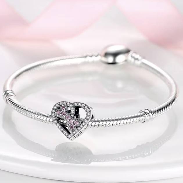 Сребърен талисман "Love my dog"