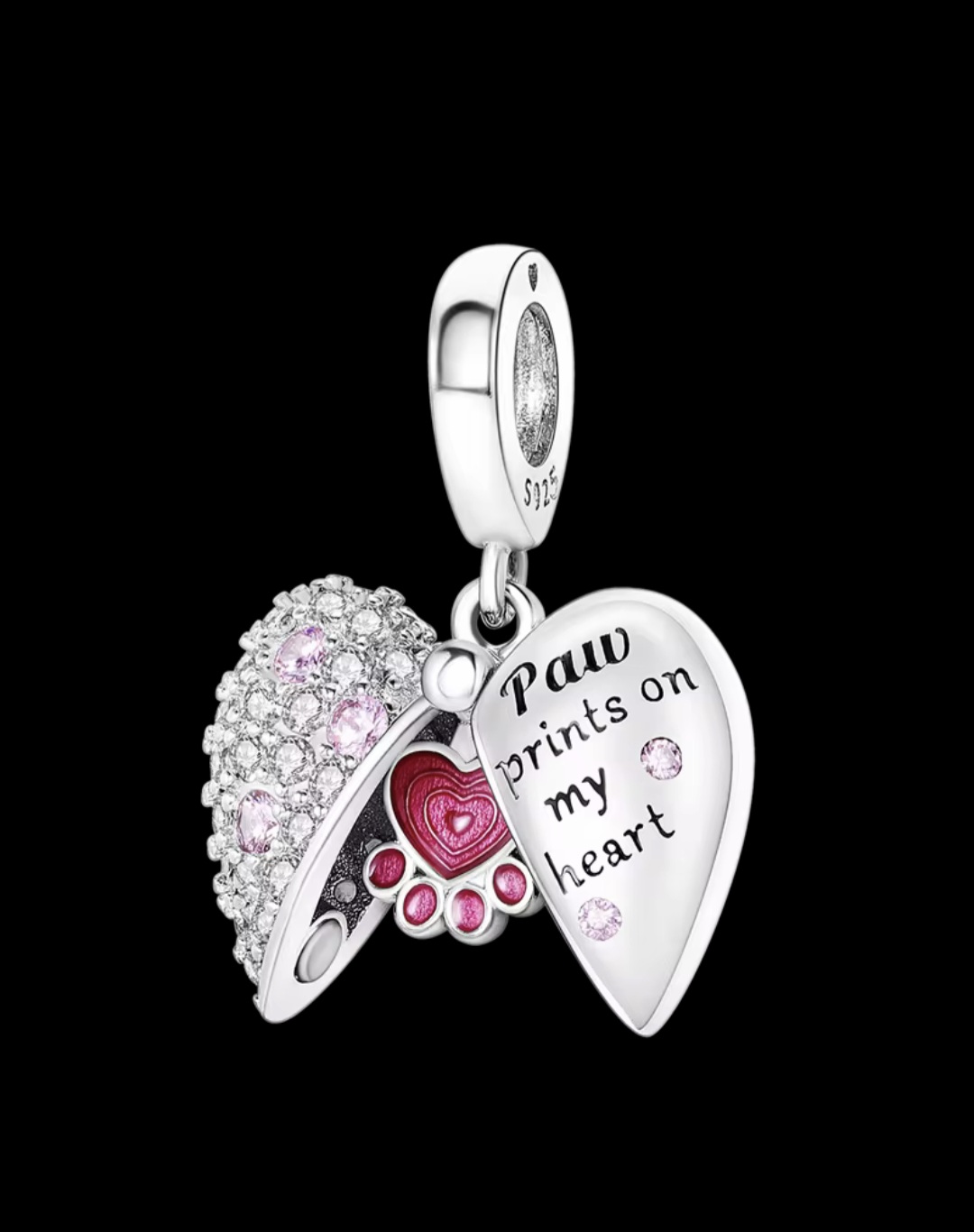 Сребърен талисман "Paw prints on my heart" - Image 3
