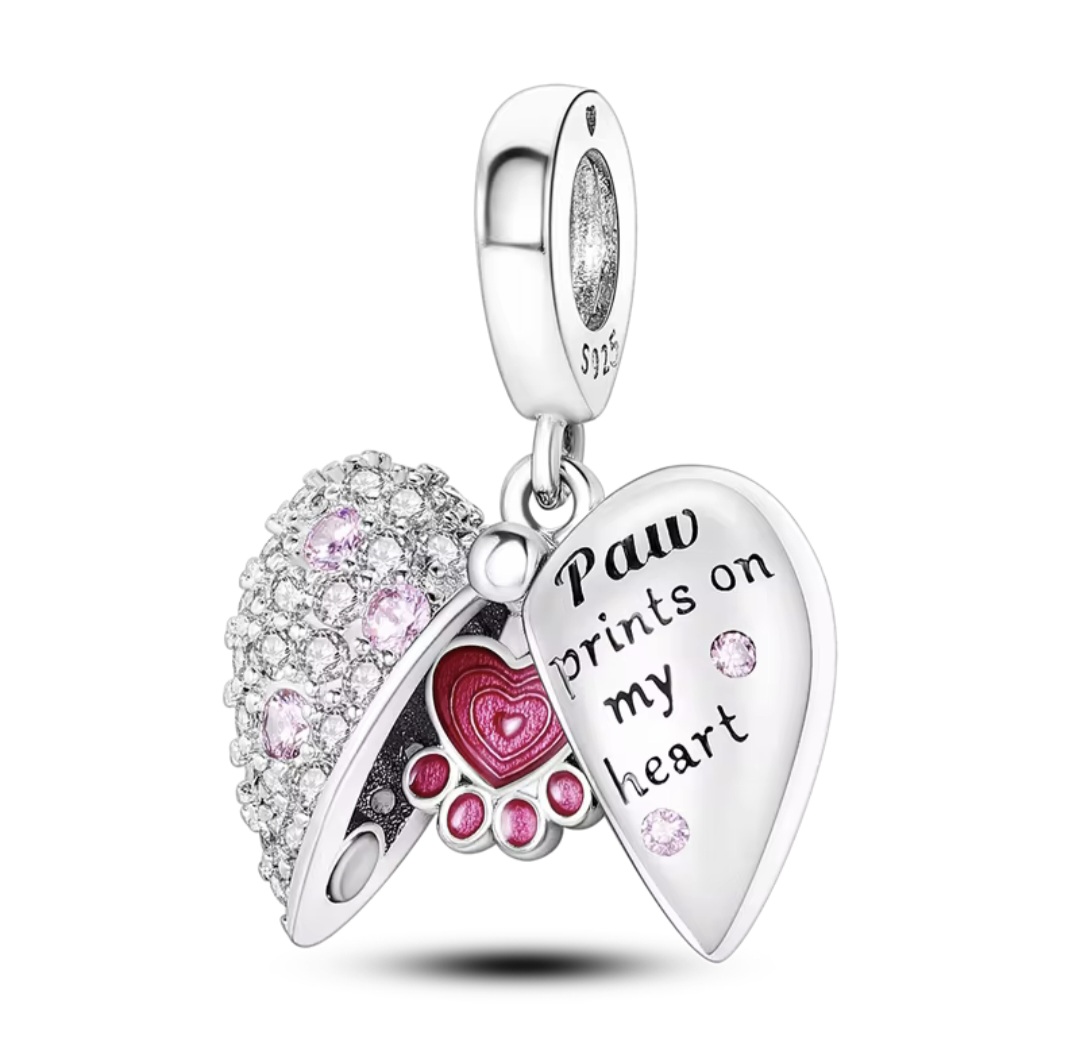 Сребърен талисман "Paw prints on my heart" - Image 2