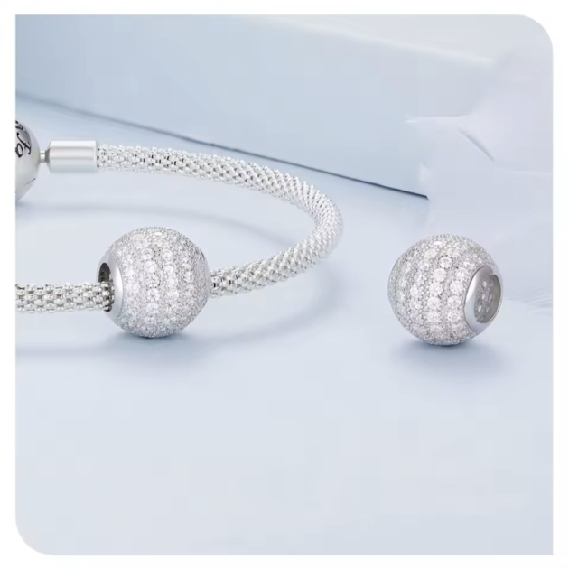 Сребърен талисман "Брилянтен кръг"