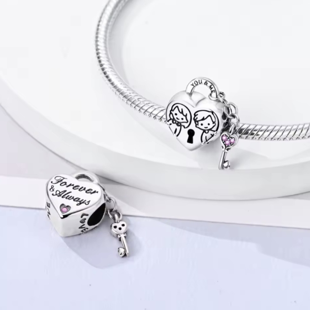 Сребърен талисман "Ключ за сърцето ми"