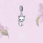 Сребърен талисман "Любовта на котката"