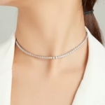 Сребърен чокър с цирконий "Luminous Elegance"