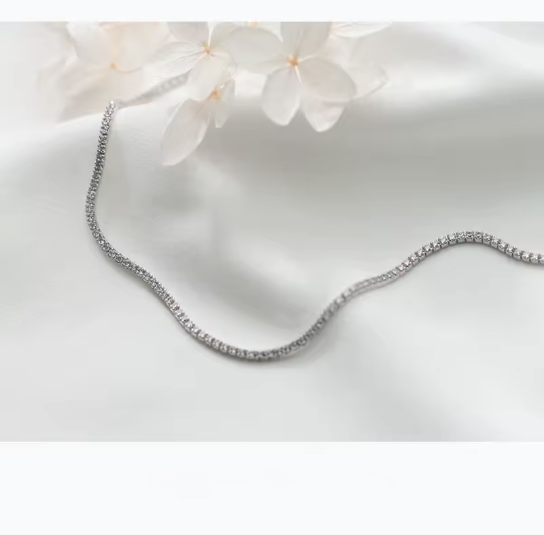 Сребърен чокър с цирконий "Прелестна" - Image 3