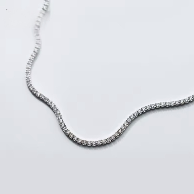 Сребърен чокър с цирконий "Прелестна"