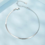 Сребърна гривна за крак "Елегантна сребърна лента"