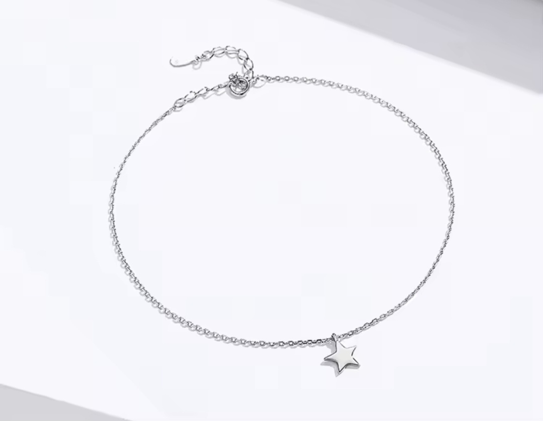 Сребърна гривна за крак "Звезден блясък" - Image 5
