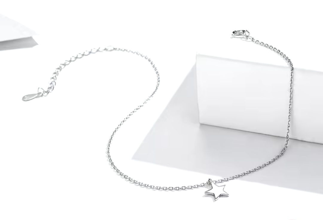 Сребърна гривна за крак "Звезден блясък" - Image 4