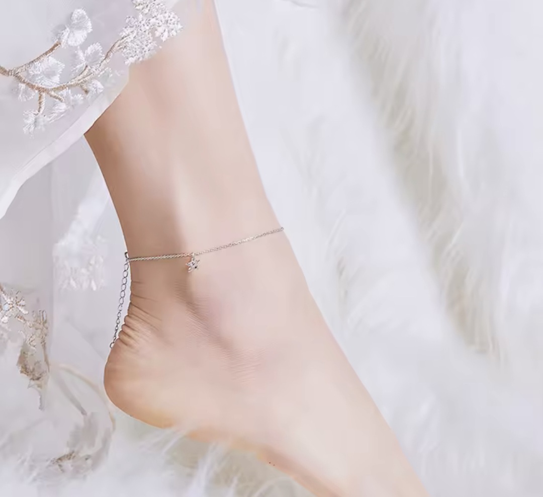 Сребърна гривна за крак "Звезден блясък" - Image 7