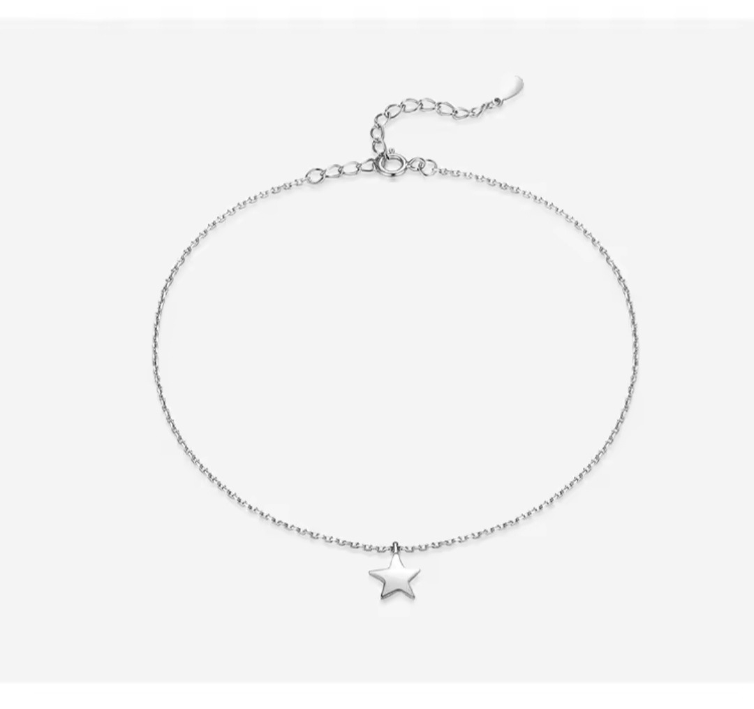 Сребърна гривна за крак "Звезден блясък" - Image 9