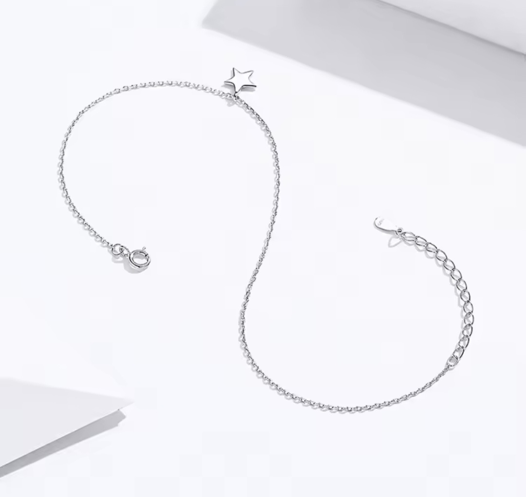 Сребърна гривна за крак "Звезден блясък" - Image 10