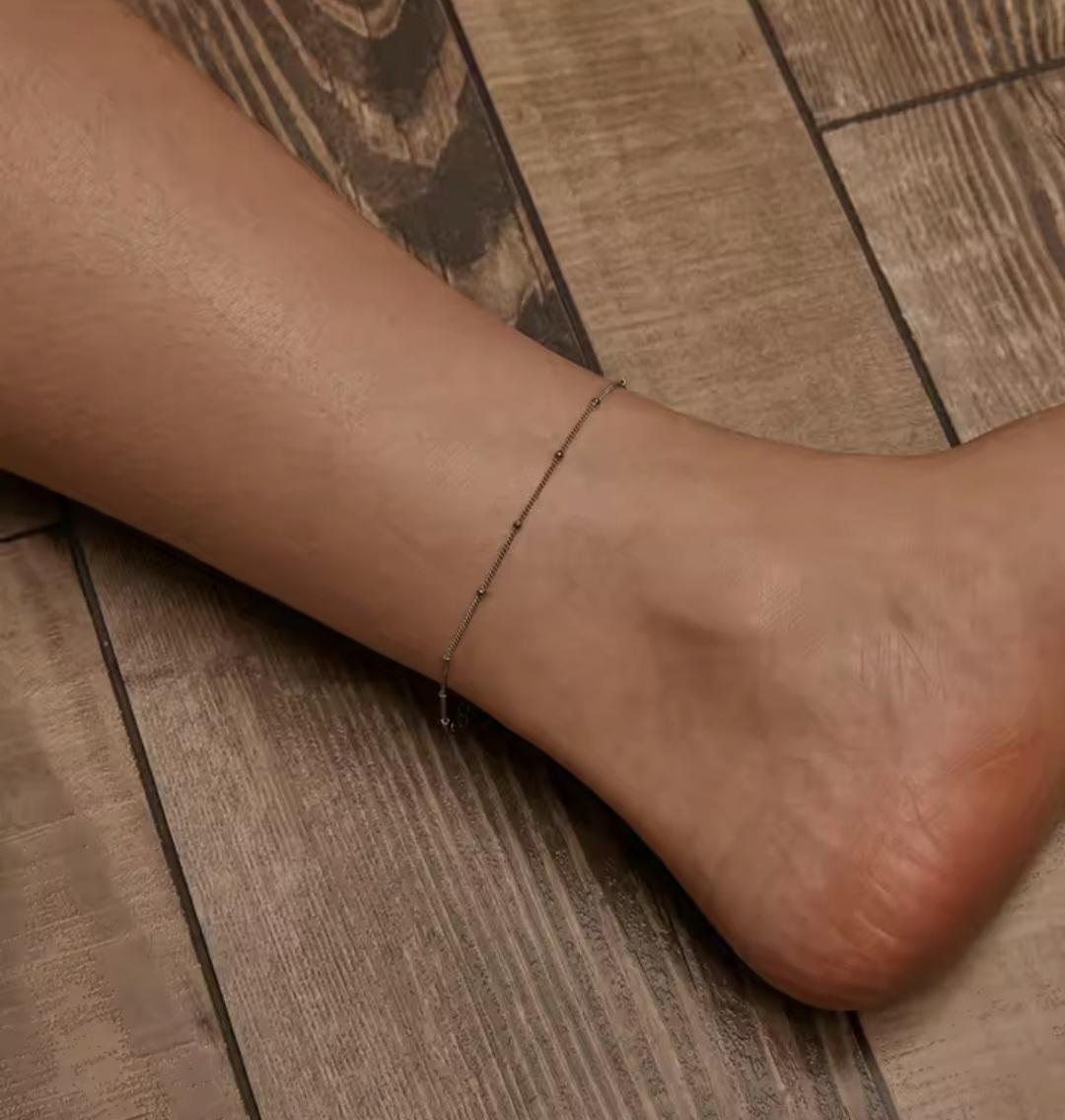 Сребърна гривна за крак "Фина елегантност" - Image 4
