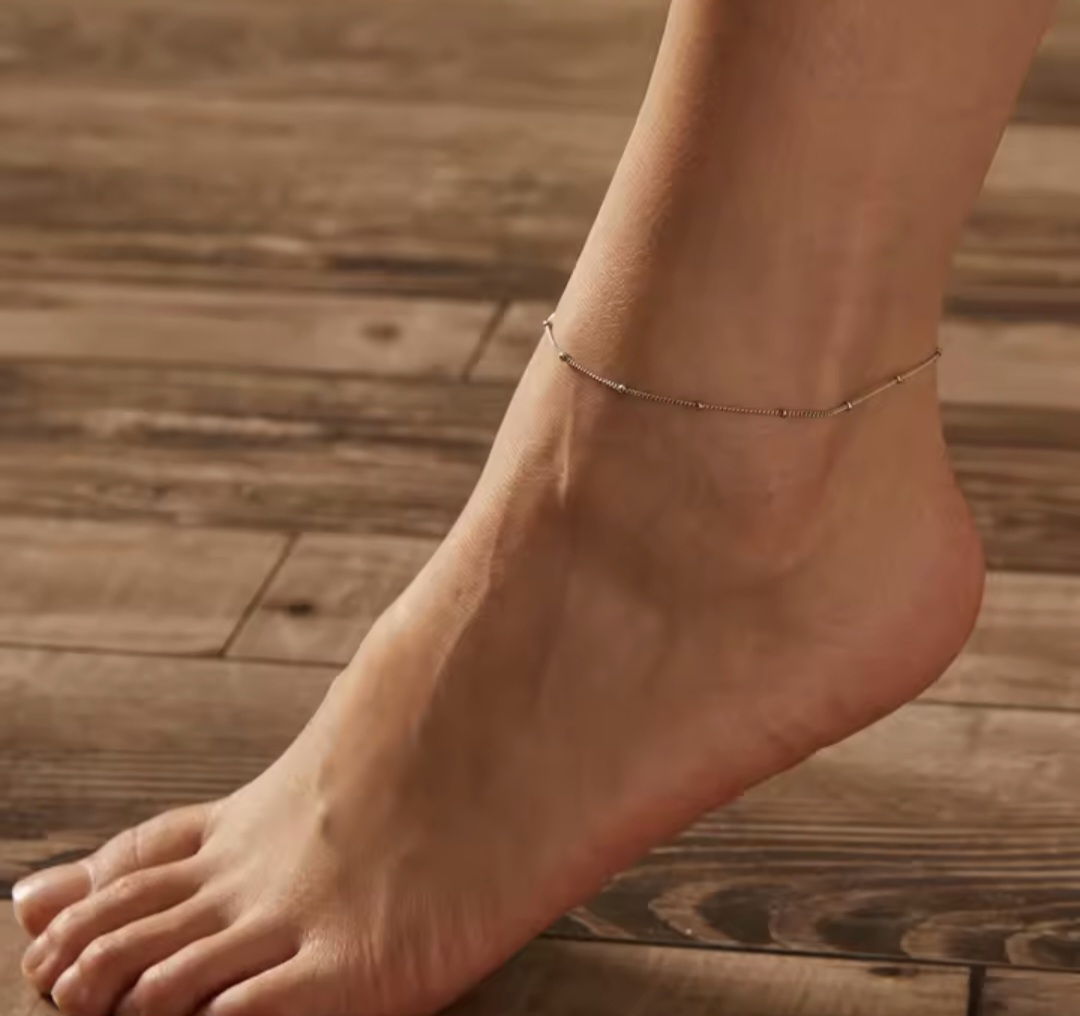 Сребърна гривна за крак "Фина елегантност" - Image 3