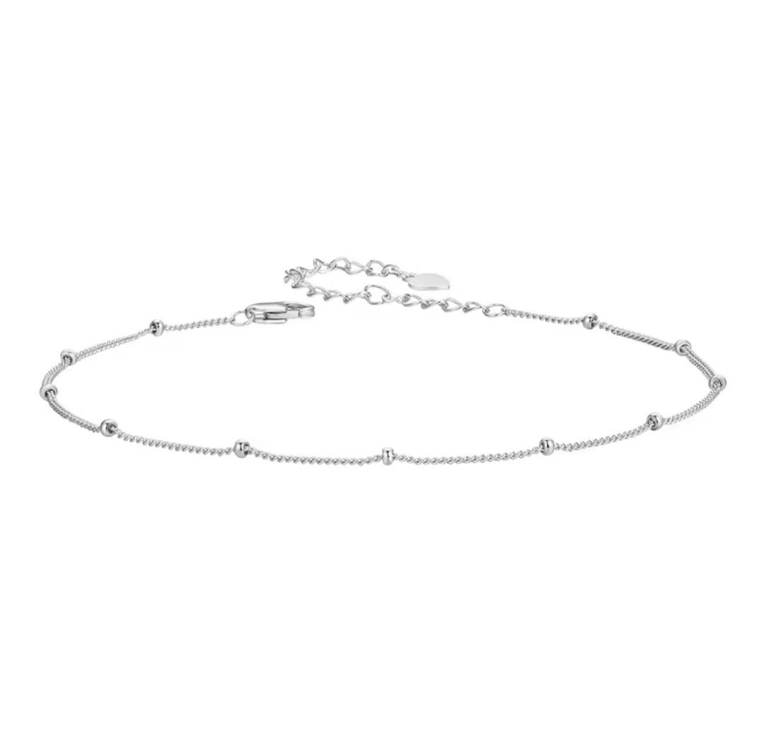 Сребърна гривна за крак "Фина елегантност" - Image 2