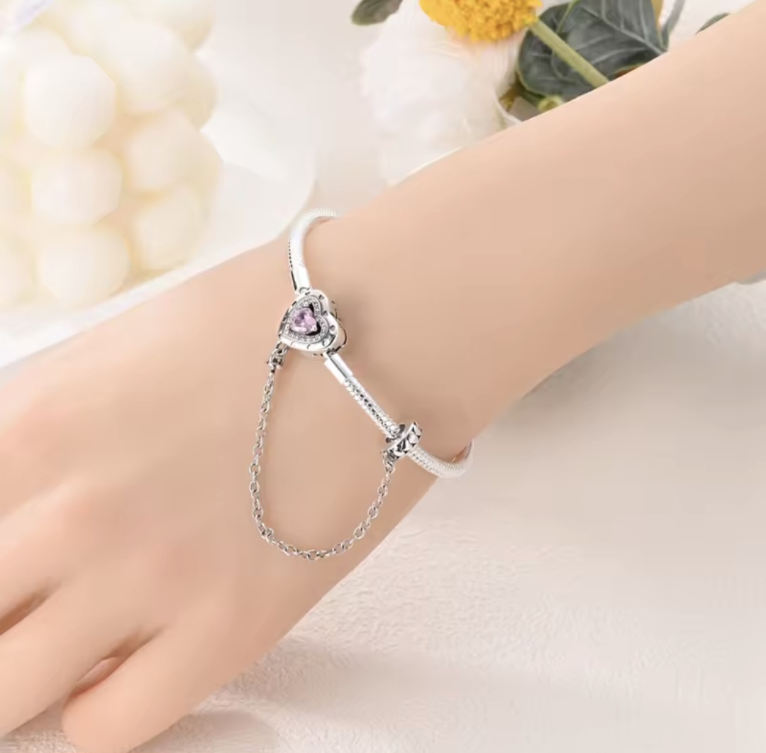 Сребърна гривна за талисмани "Ключът е в теб" - Image 3