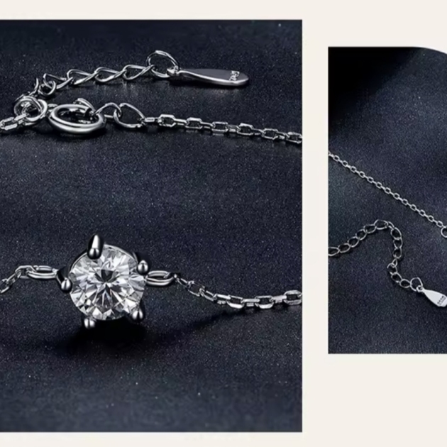 Сребърна гривна с мойсанит "Блясък на слънцето"