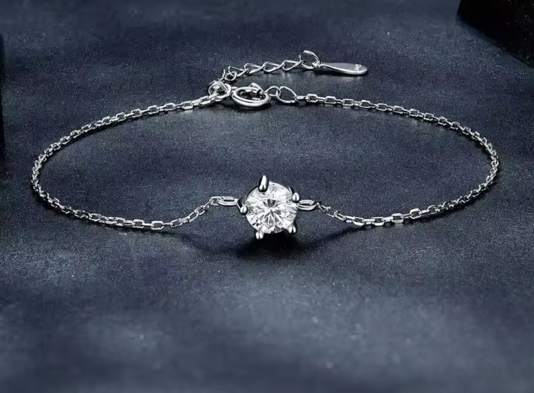 Сребърна гривна с мойсанит "Блясък на слънцето" - Image 5