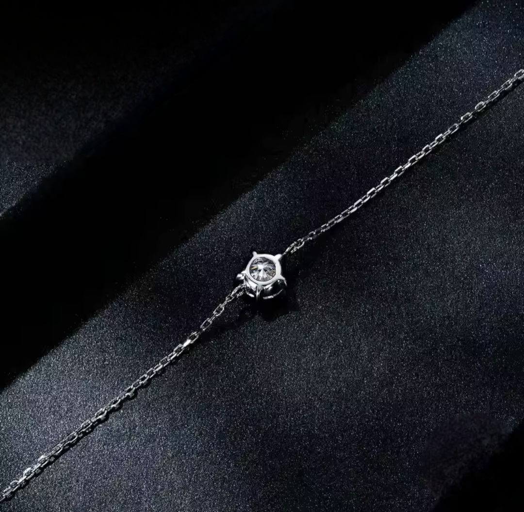 Сребърна гривна с мойсанит "Блясък на слънцето" - Image 4