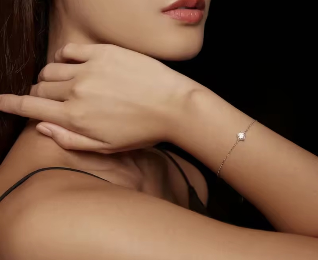 Сребърна гривна с мойсанит "Блясък на слънцето" - Image 3