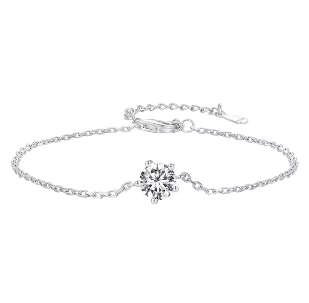 Сребърна гривна с мойсанит "Блясък на слънцето" - Image 2