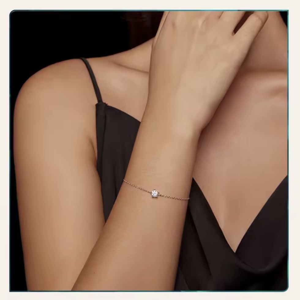 Сребърна гривна с мойсанит "Блясък на слънцето" - Image 8