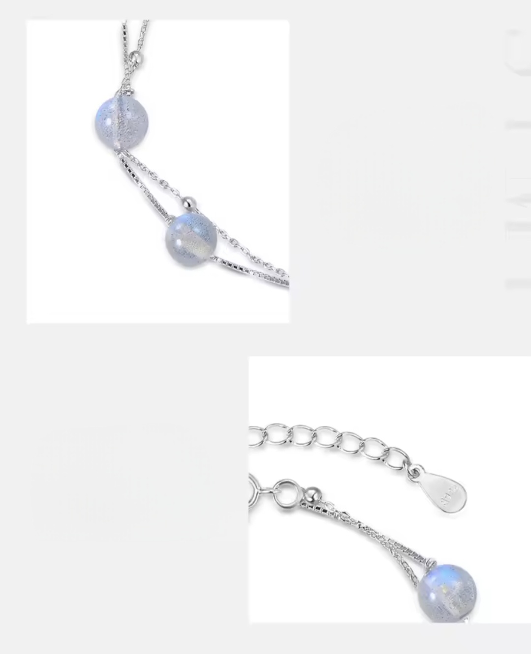 Сребърна гривна с натурален камък "Moonlight Serenity" - Image 5