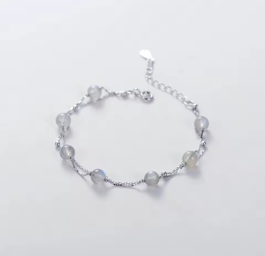 Сребърна гривна с натурален камък "Moonlight Serenity" - Image 2