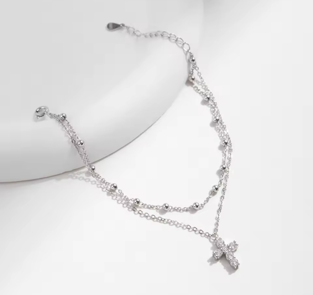 Сребърна гривна с цирконий "Faith" - Image 4