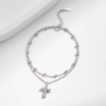 Сребърна гривна с цирконий "Faith"