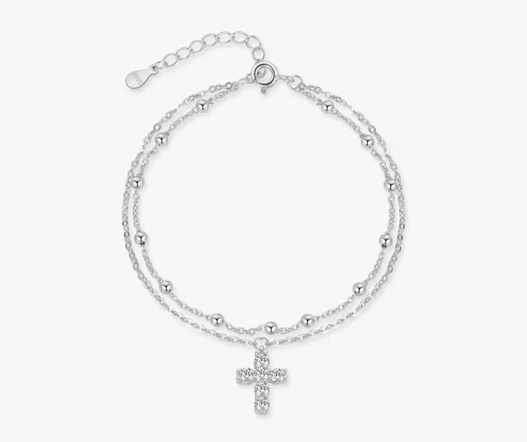 Сребърна гривна с цирконий "Faith" - Image 2