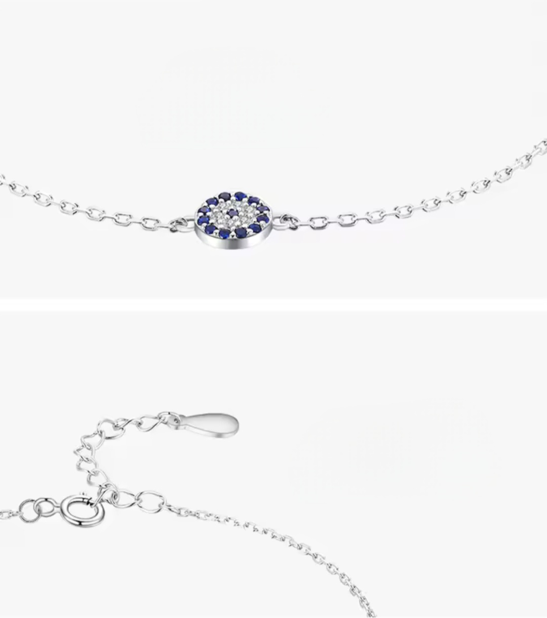 Сребърна гривна с цирконий „Окото на защитата“ - Image 4