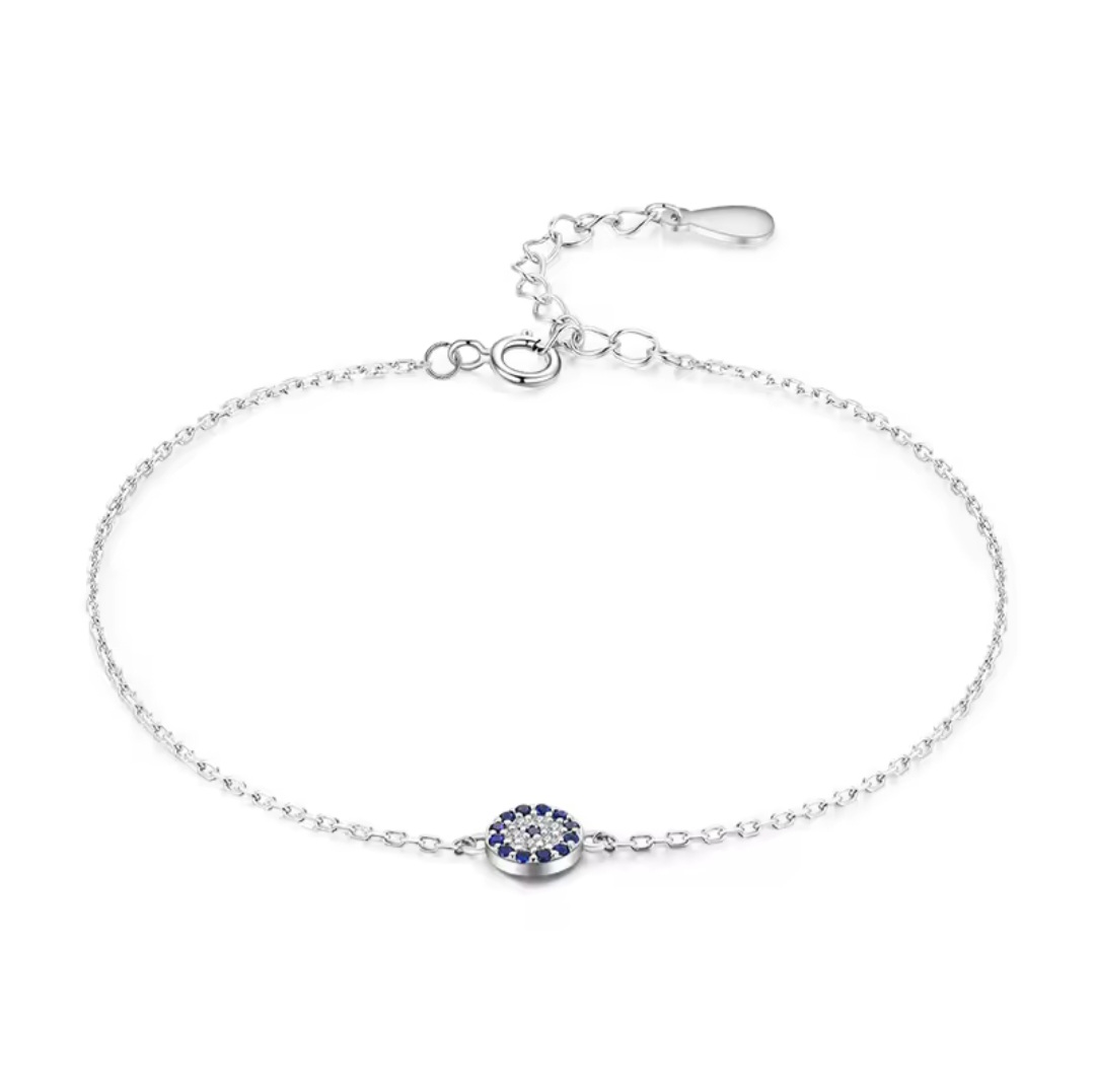 Сребърна гривна с цирконий „Окото на защитата“ - Image 3