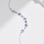Сребърна гривна с цирконий „Омайна орхидея“
