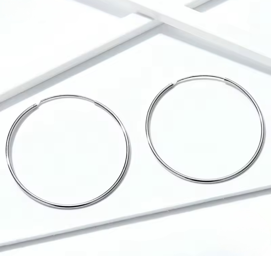 Сребърни обеци "Елеганс Хоопс"