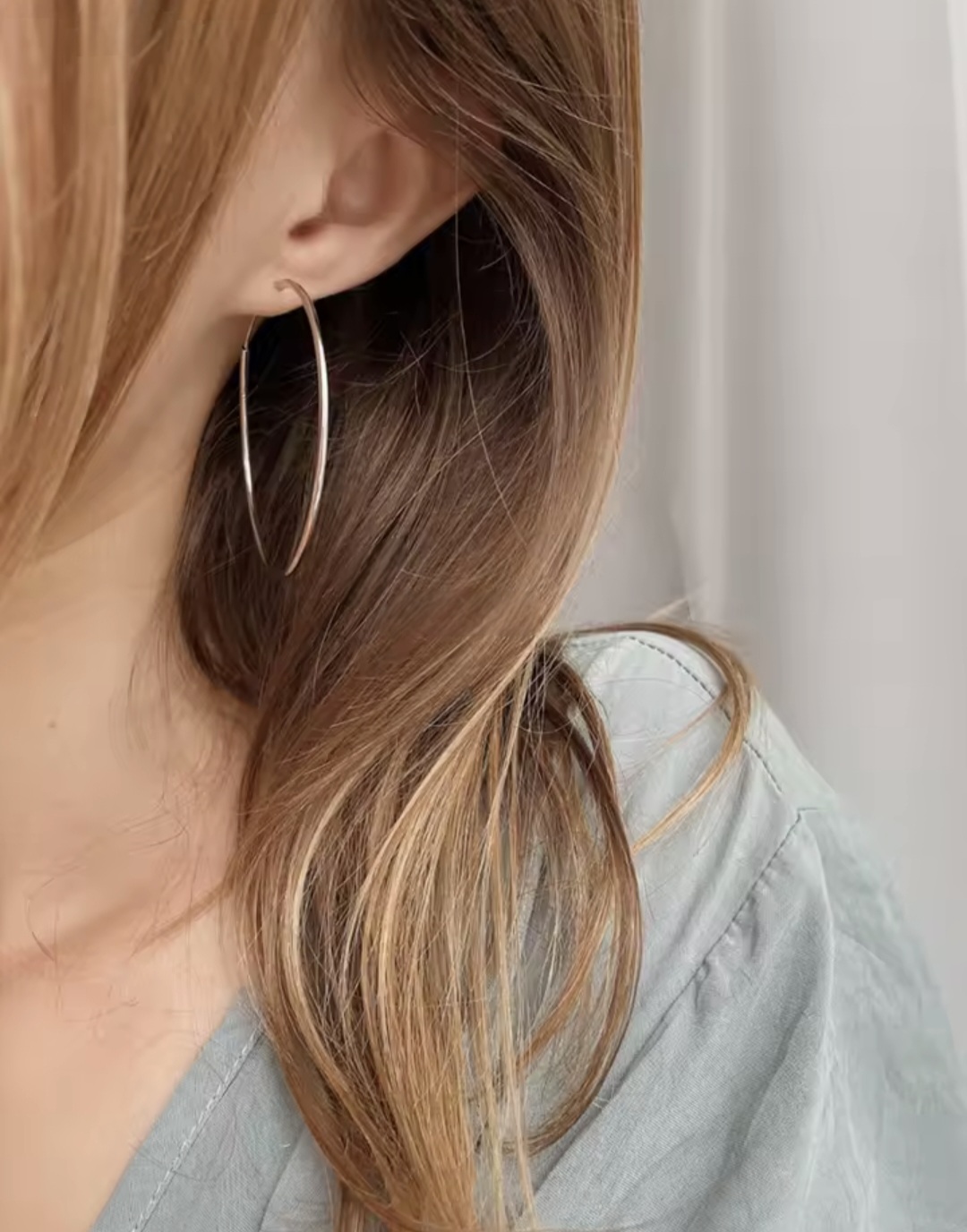 Сребърни обеци "Елеганс Хоопс" - Image 6