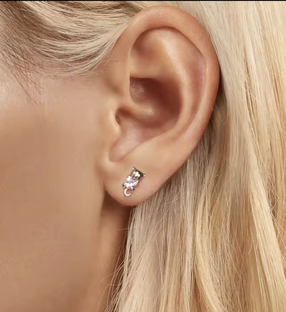 Сребърни обеци "Котешка душа" - Image 4